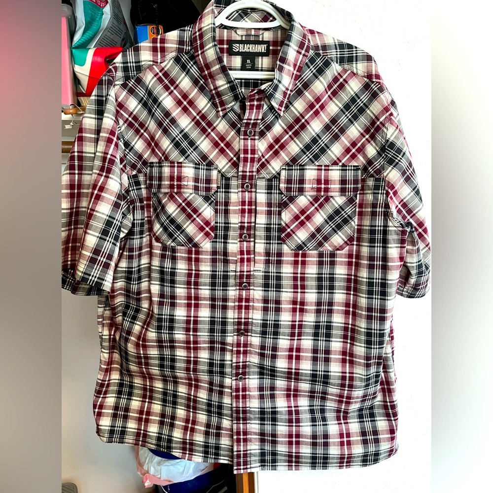 Men’s Blackhawk Short Sleeve Plaid Tactical Shirt